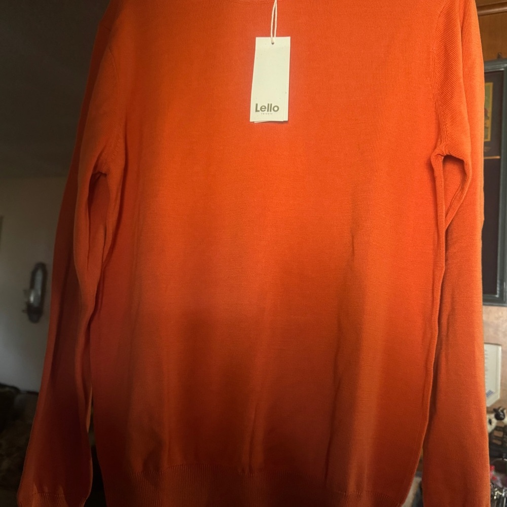 LeLaLo Vibrant Orange Crewneck Sweater